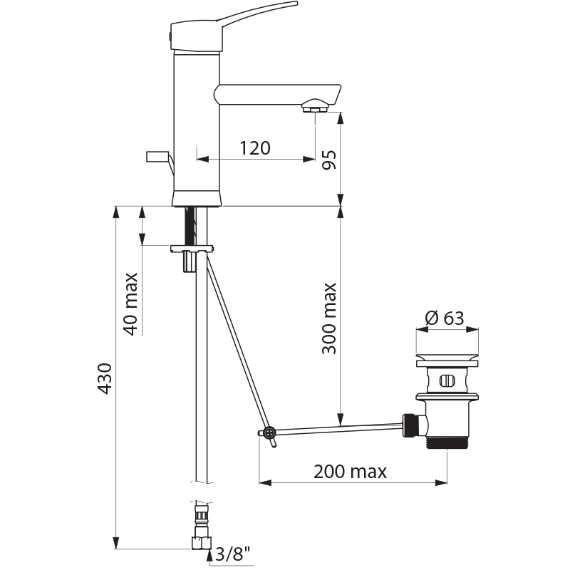 2720TEP Смеситель для раковины с балансировкой давления SECURITHERM EP DELABIE  - Вид №1