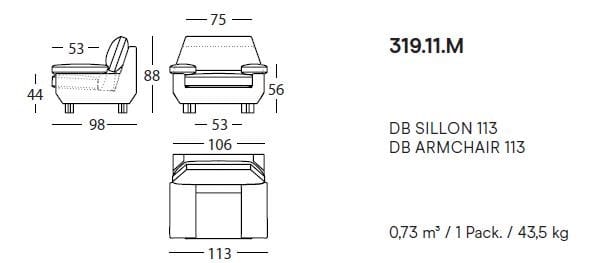 Тканевое кресло с подлокотниками SANCAL DB ARCH-00087494 - Вид №6