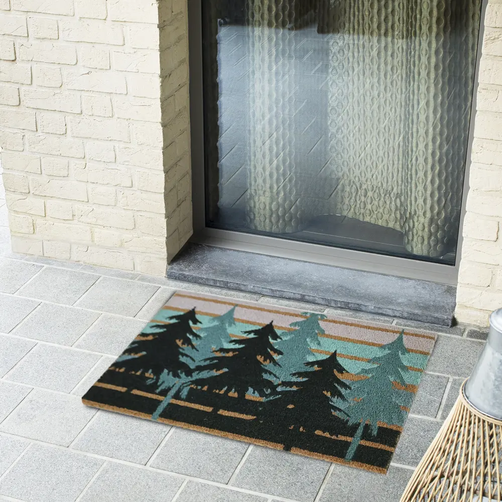 Коврик декоративный кокос Velcoc Kera Firs 40x75 см цвет бежевый/зеленый STLM-2042762