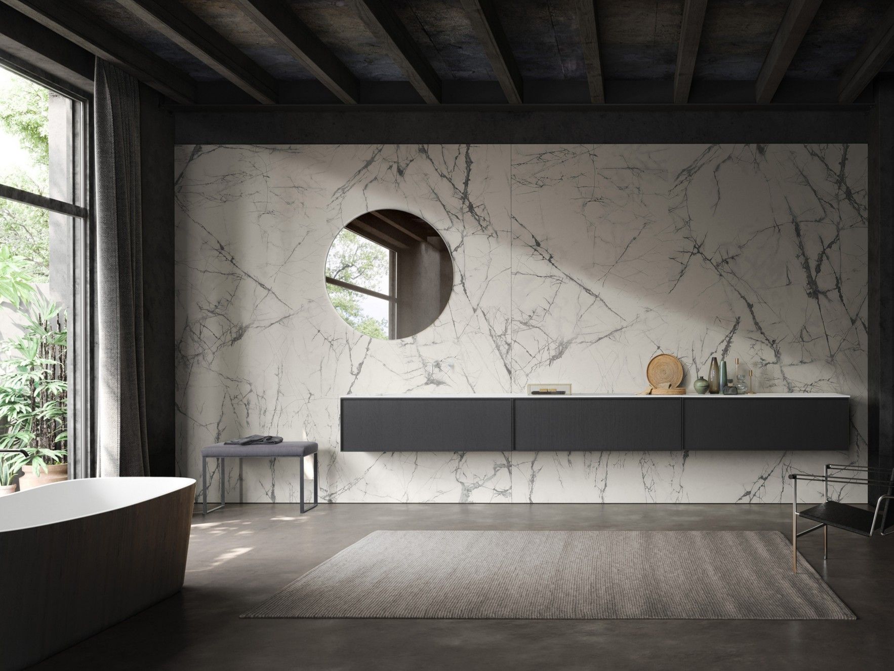 Подвесной шкаф для раковины из дуба со встроенной раковиной MODULNOVA рамка ARCH-00150229