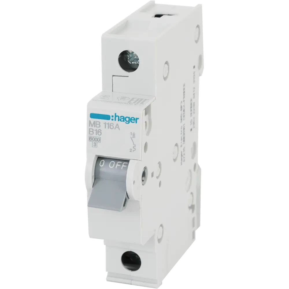 Автоматический выключатель Hager MB116A 1P B16 А 4.5 кА STLM-2005460