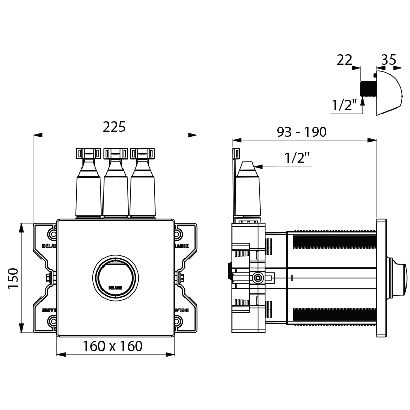 794BOX1-794219 Душевой комплект TEMPOMIX 3 DELABIE  - Вид №1