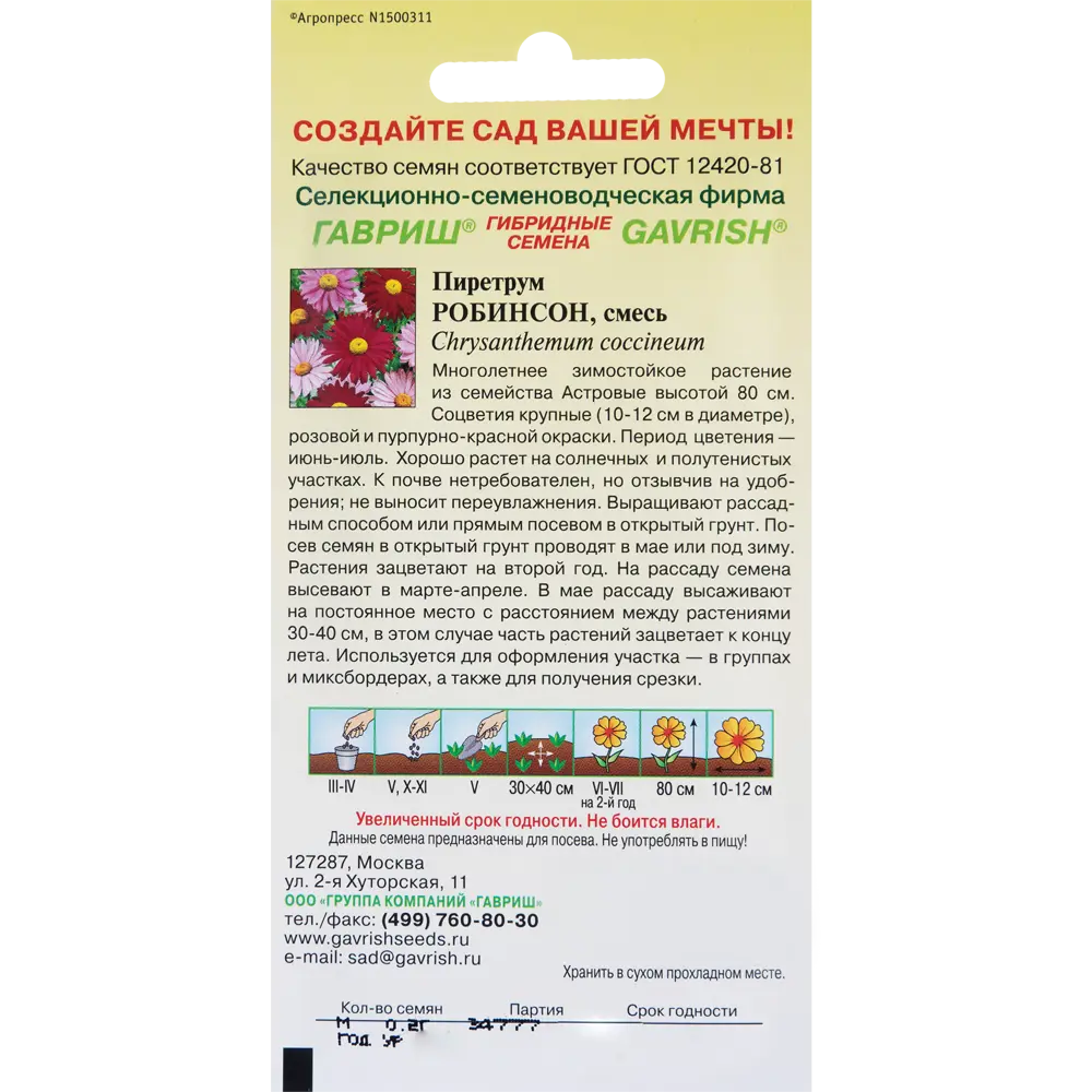 Пиретрум Робинсон 0.2 г 82097913 STLM-2037253 ГАВРИШ  - Вид №1
