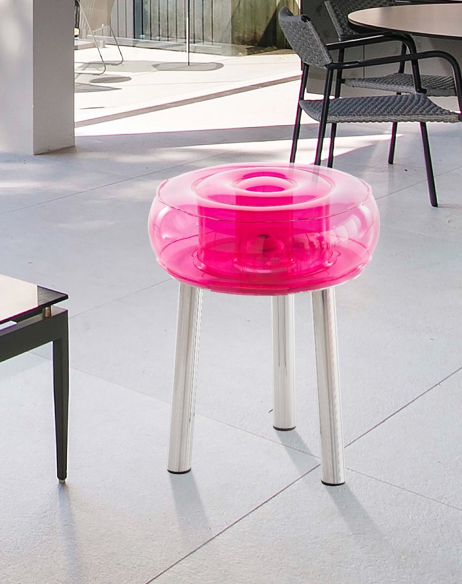 MOJOW Табурет FLOOFY из нержавеющей стали Розовый TAFLCIEKO06RC  - Вид №1