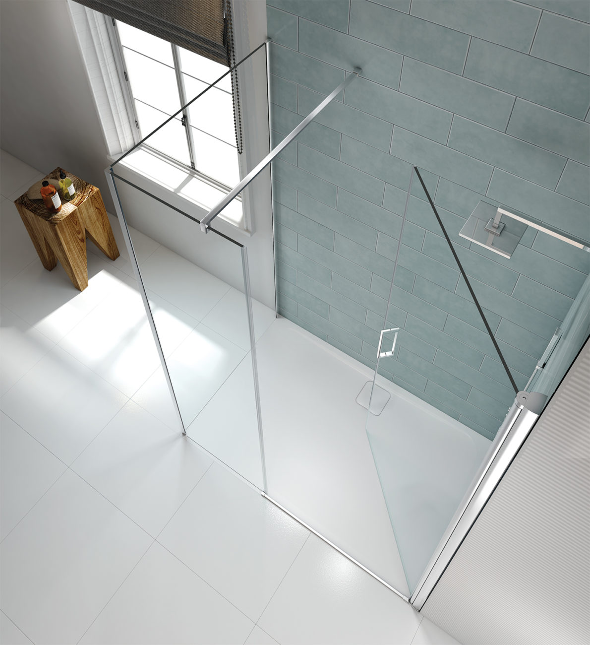 Дверь душевая для установки с боковой панелью S8FPI1405H Merlyn Pivot Хромированный  - Вид №3