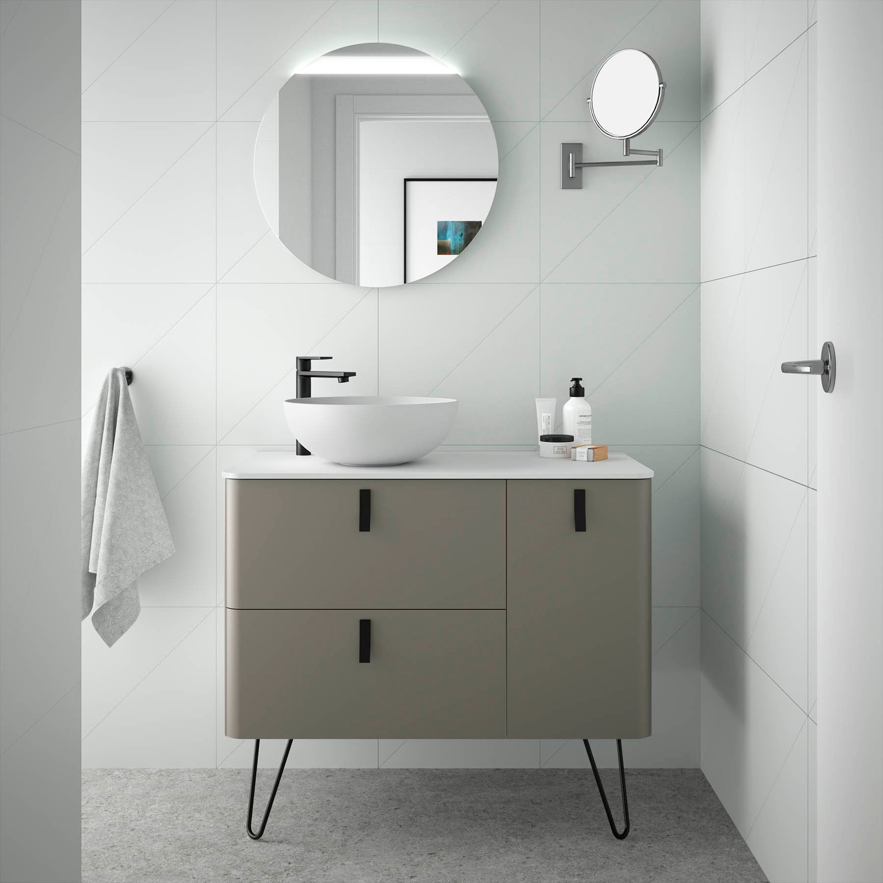 24630 SALGAR Мебель для умывальника UNIIQ 1200 правая MATT MOKA Мэтт Тауп 