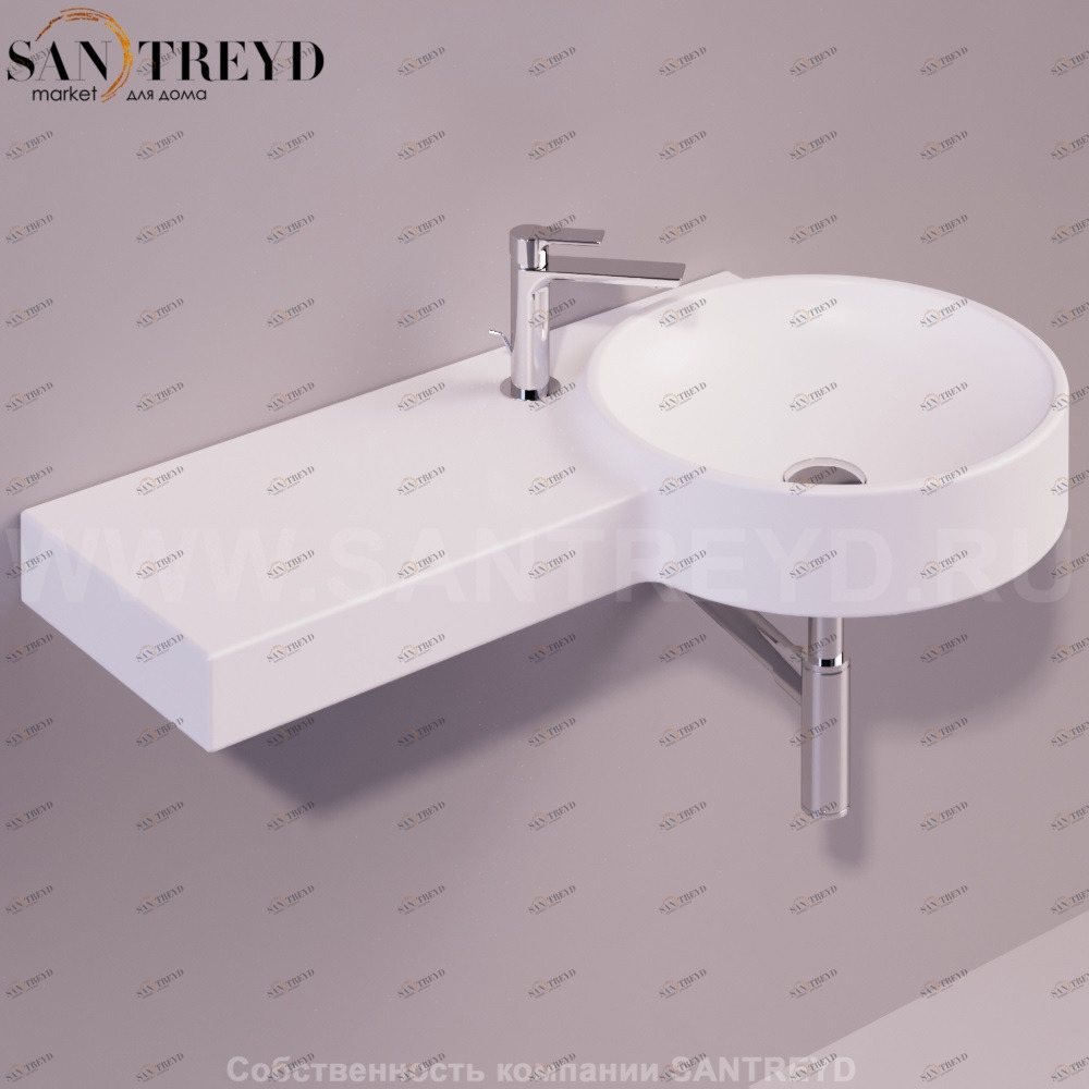 FL05BIANCOMATT Подвесная раковина настенная круглая Simas Flow белая