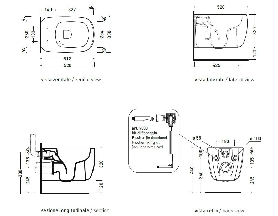 Керамический подвесной туалет Ceramica Flaminia Mono' ARCH-00000294 - Вид №1