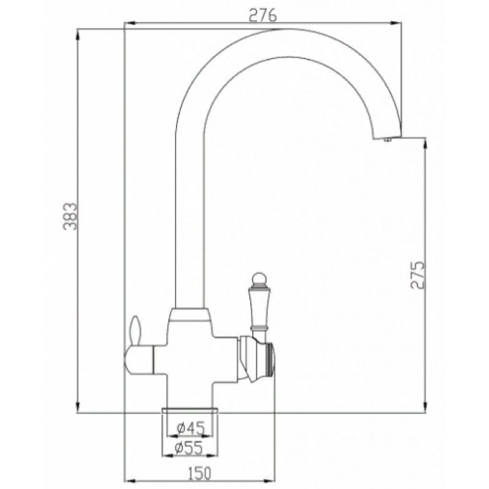 Steel Hammer SH 723 BLACK BR Смеситель для кухни Zorg 383x276  - Вид №2