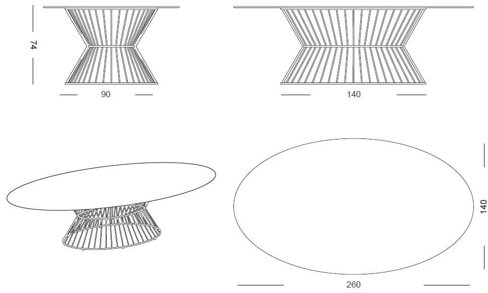 Овальный садовый стол Samuele Mazza Outdoor Юкка ARCH-00137788 - Вид №3