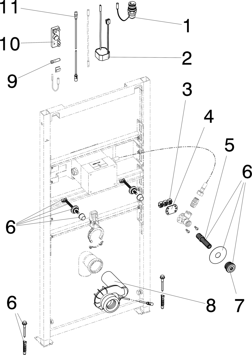 Системная техника  Viega Eco Plus  Элементы для писсуаров VIEGA 727 918 Модель 8152.4 Santreyd  - Вид №3