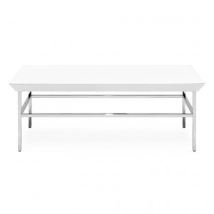 450161-10 ABHIKA КОФЕЙНЫЙ СТОЛ GLASSY H45 120X65 WHITE