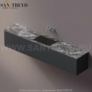 AELLM0CC12426KD Подвесная раковина настенная прямоугольная Agape Ell серая