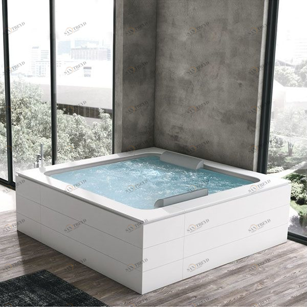 Ванна напольная с панелями CORIAN Bolla Siforo Q 190x190 см с аэромассажем 2BOA5N5.OPAQ1N0 Gruppo Geromin 2BOA5N5OPAQ1N0