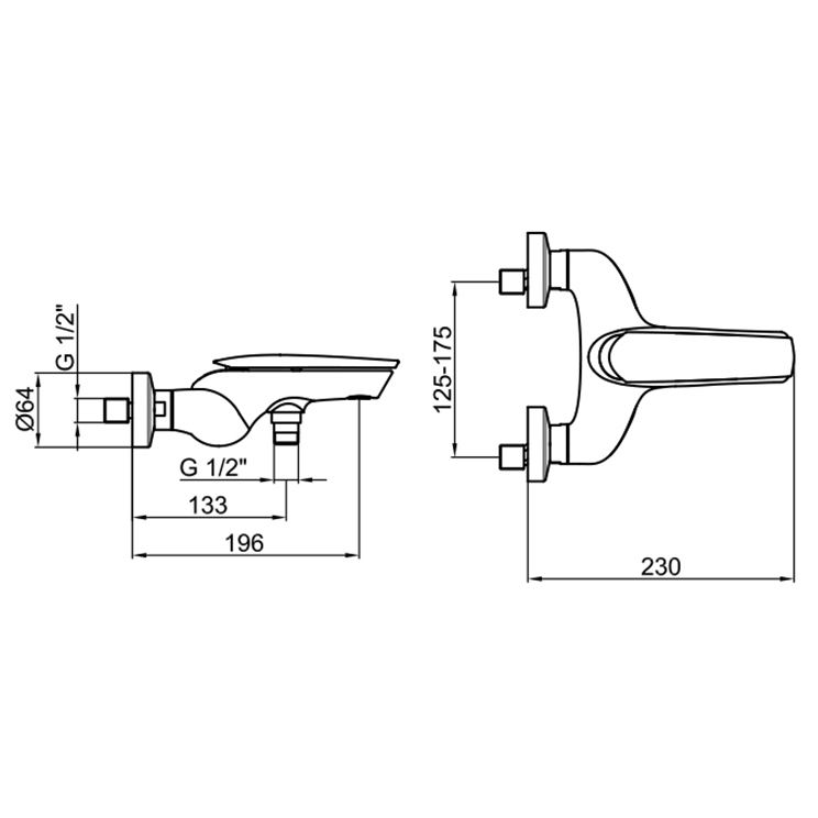 AI850102844 Смеситель ванны с душем Webert Aria - Вид №2