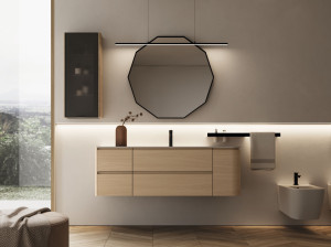 Подвесной туалетный столик с зеркалом