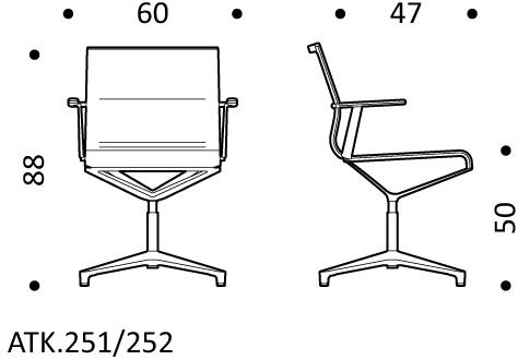 ICF Поворотное офисное кресло из кожи с 4-мя спицами Stick chair sun-id-1354529 - Вид №4