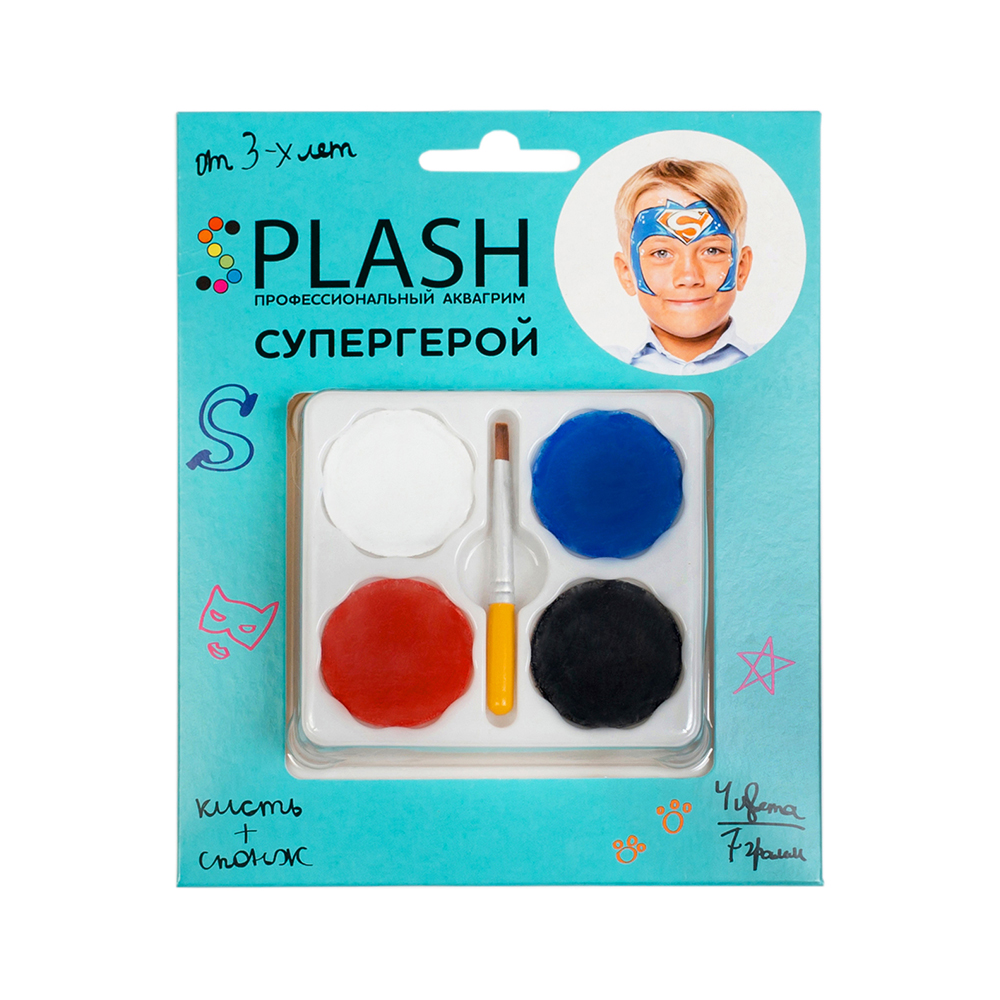 040213 Аквагрим детский 4 цв. Супергерой SPLASH 