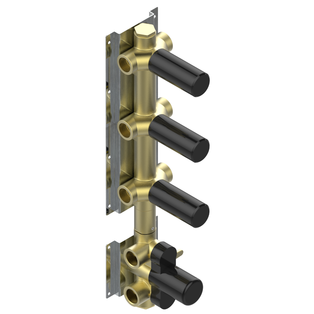 D4A-1430A Скрытая часть термостатического смесителя с 3 выходами Thg-paris Harry Без отделки 