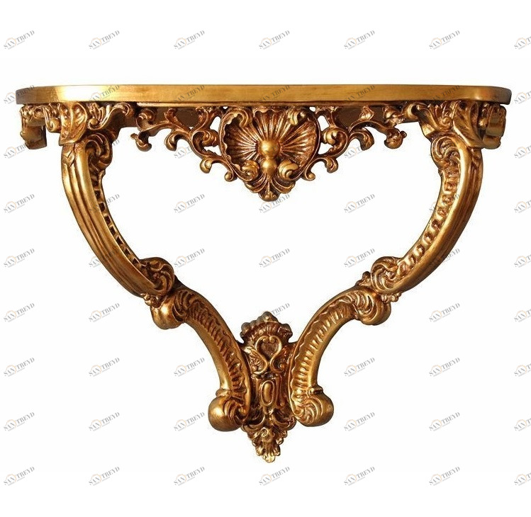 Консоль подвесная с деревянной столешницей античное золото Lady Gold ART-ZERKALO  00-3948389 Золото 