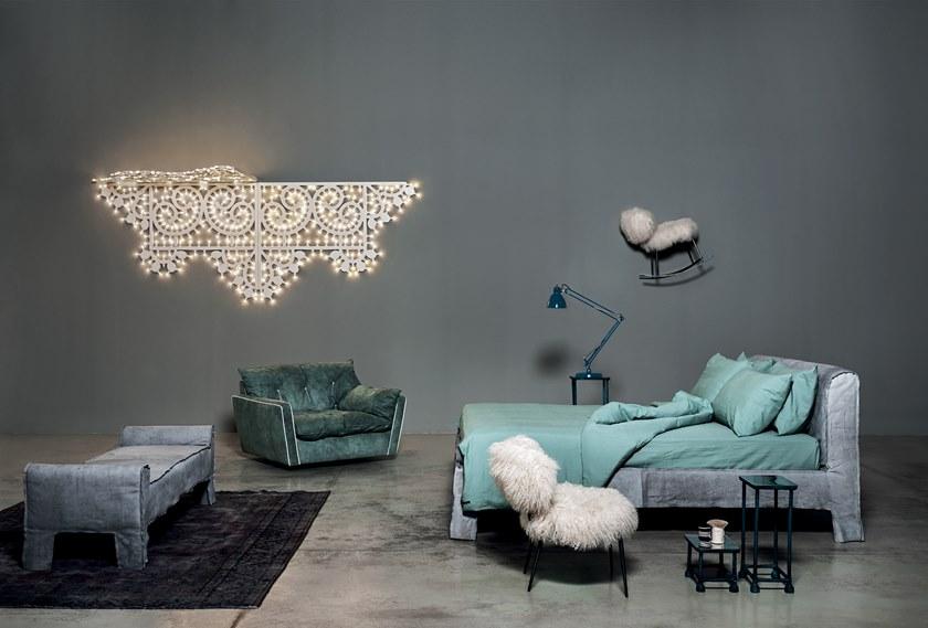 BAXTER Кожаная кровать с мягким изголовьем Summer sun-id-1430934 - Вид №1