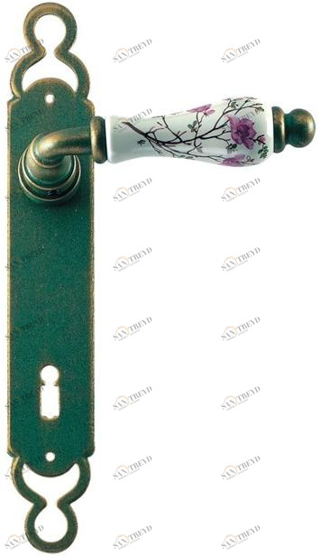 Galbusera Ручка из железа и фарфора на тарелке Vienna 1-10 + d1