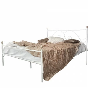 Кованая двуспальная кровать 160х200 с одной спинкой белая "Анталия" FRANCESCO ROSSI АНТАЛИЯ 134679 Белый