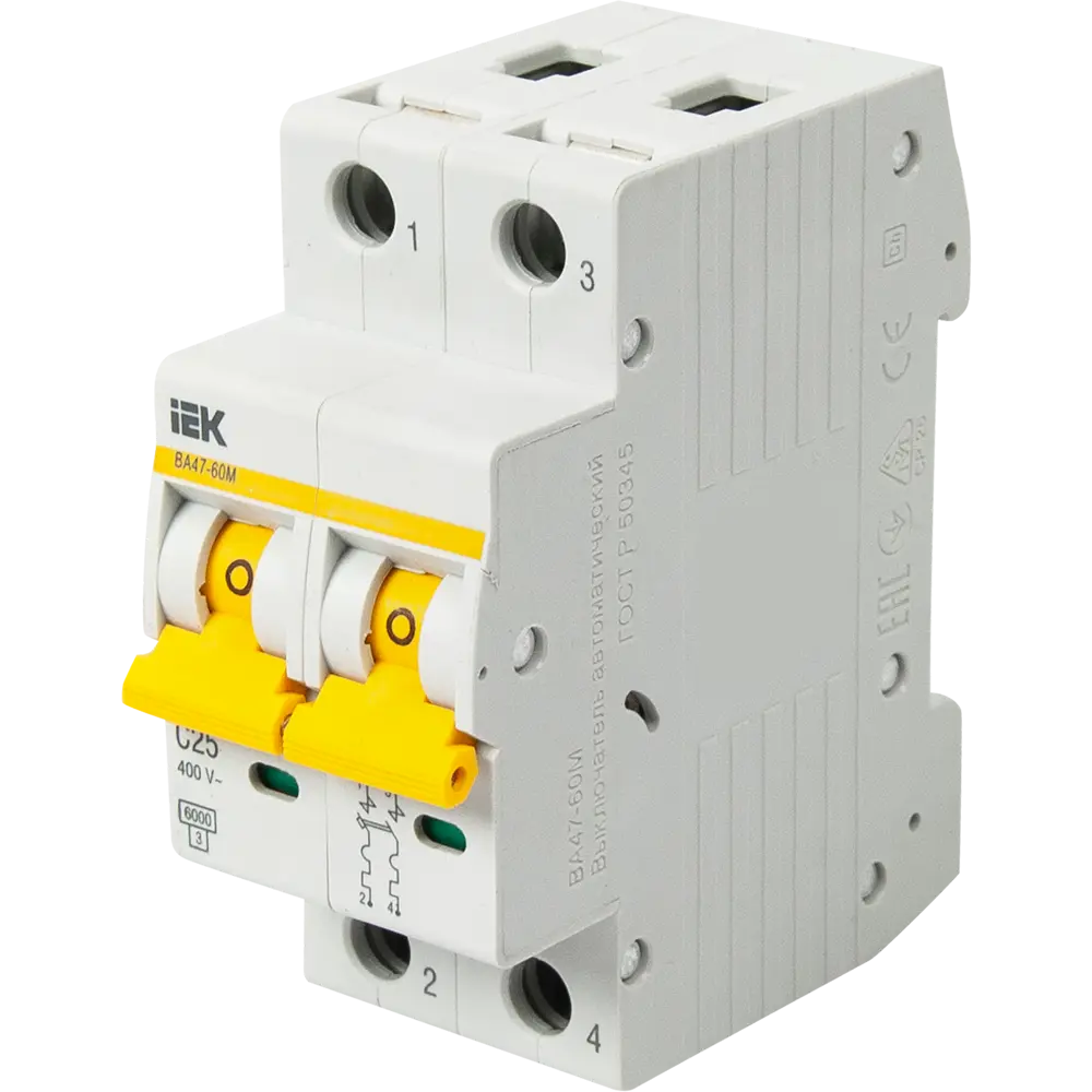 Автоматический выключатель IEK ВА47-60M 2P C25 А 6 кА STLM-2085754 - Вид №2