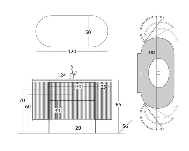 Умывальник с ящиками и дверцами Gaia Mobili Contemporary ARCH-00124991 - Вид №9
