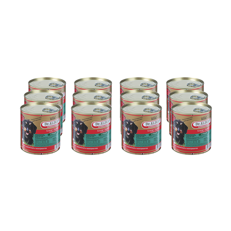 ПР0035367*12 Корм для собак Алдерс Гарант 80%рубленного мяса Рубец/Сердце конс. 750г (упаковка - 12 шт) Dr. ALDER`s 