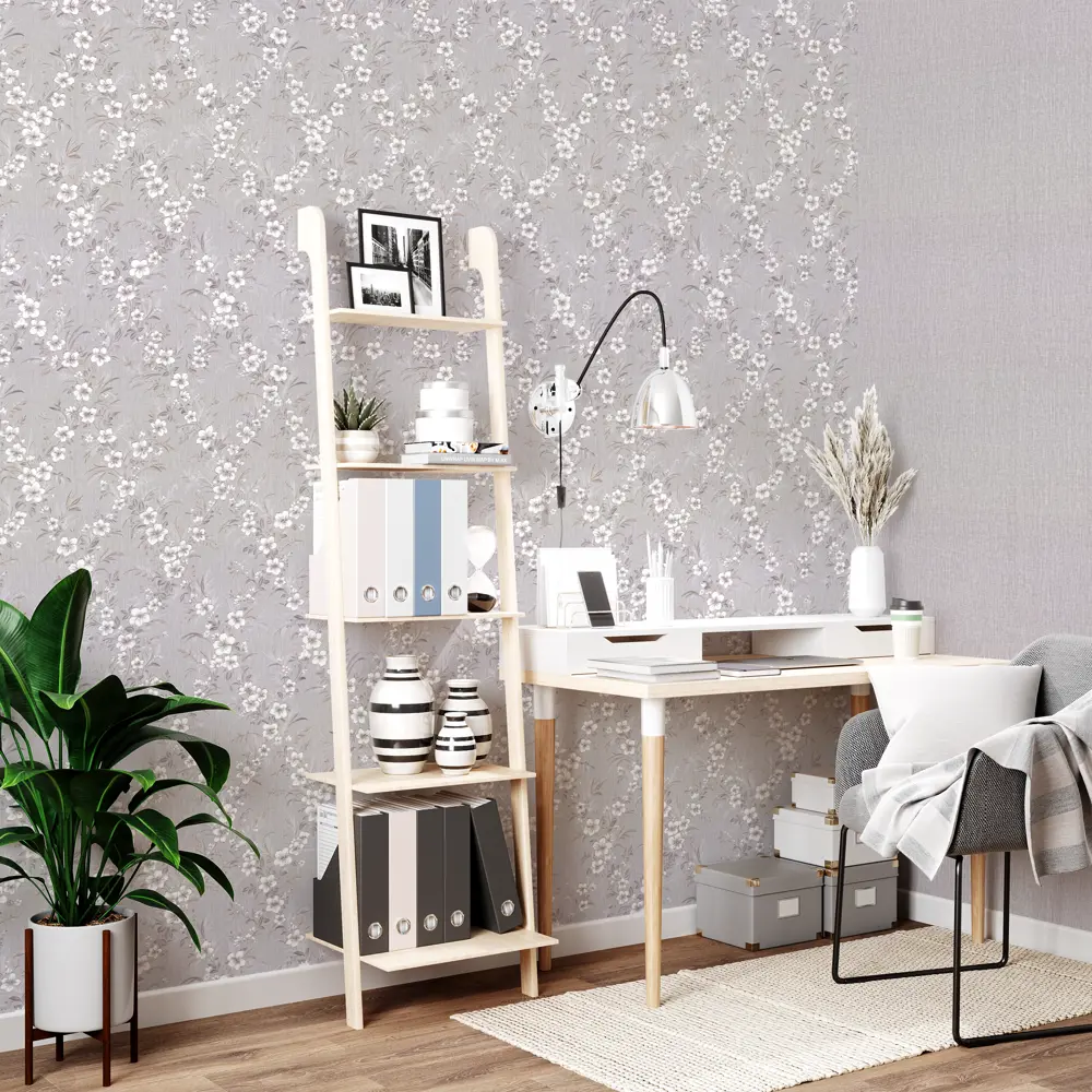 Обои флизелиновые Palitra Life Paradise бежевые с растительным рисунком 1.06 м 89421276 STLM-1574789 - Вид №4