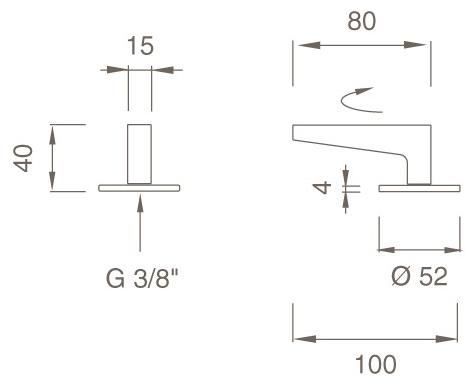 Ceadesign Крышка открытого / закрытого крана для горячей воды Flag Flg 33 - Вид №1