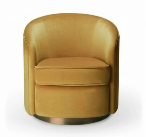 Ethnicraft Вращающееся кресло, обитое бархатом, с подлокотниками  20130