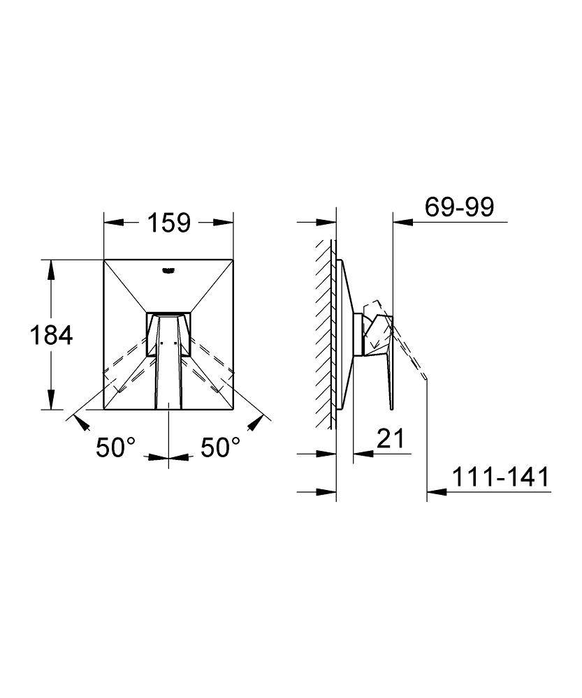 19789000 Внешняя часть смесителя для душа Grohe Allure Brilliant хром - Вид №1