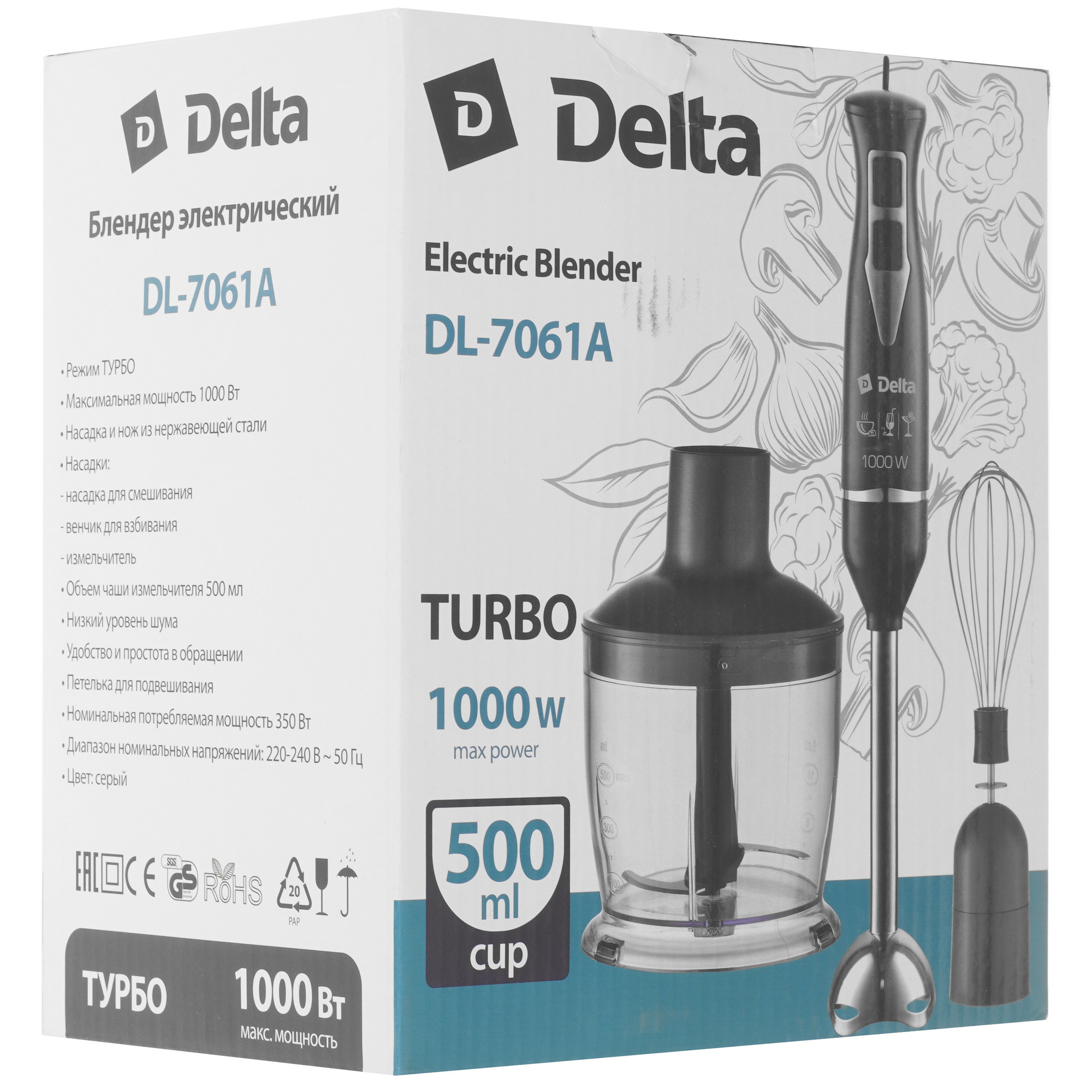 9235451 Блендер погружной DELTA DL-7061A серый STDN-0024841 - Вид №10