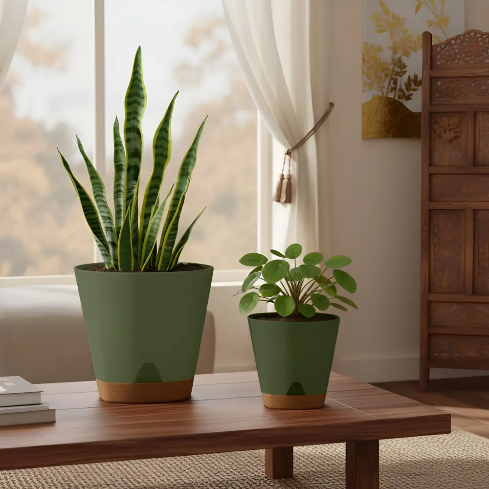 Горшок для цветов Ingreen Wood Ø25 h24.4 см v8 л пластик тайга STLM-2113503 - Вид №2