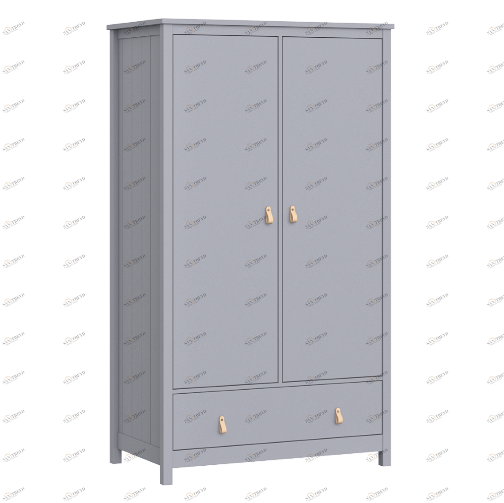 Шкаф распашной серый с 2 дверцами и ящиком Wood ELLIPSE ELLIPSE WOOD 00-3951343 Серый Santreyd 