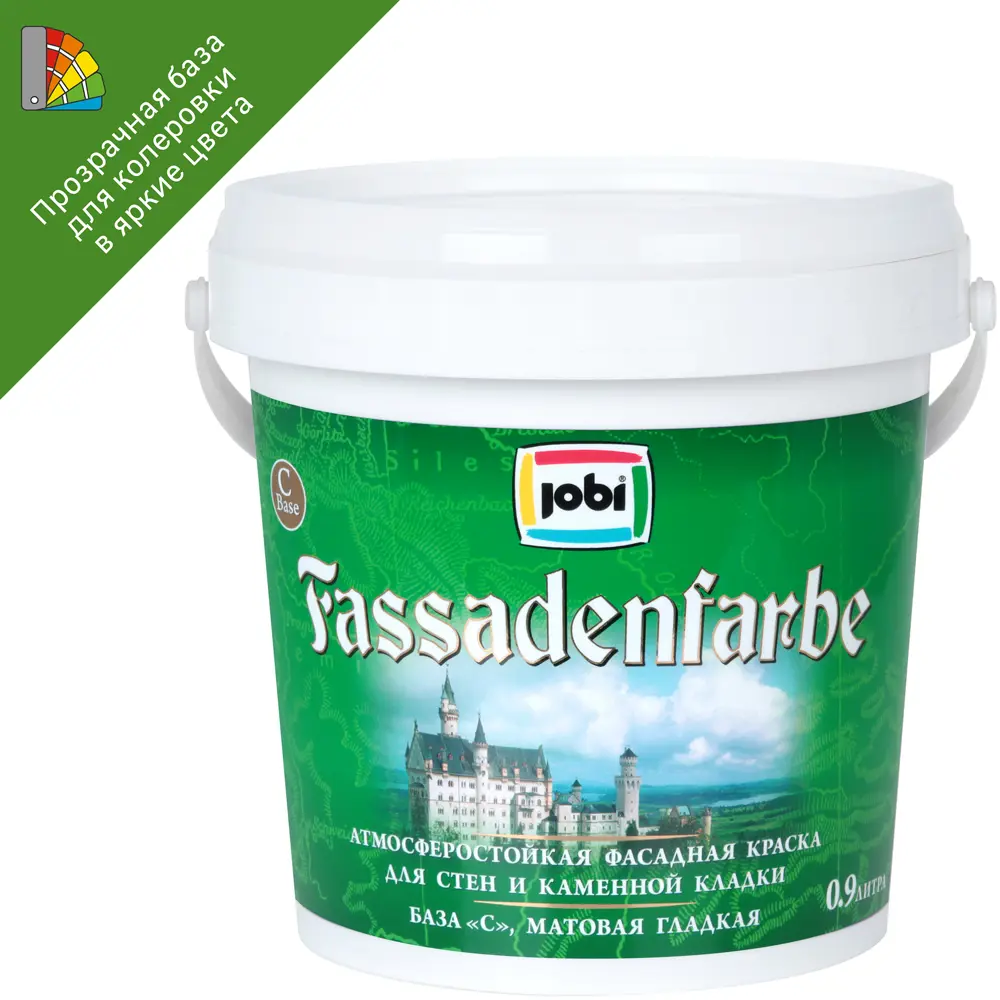 Краска фасадная Jobi Fassadenfarbe матовая база C 0.9 л STLM-2044782