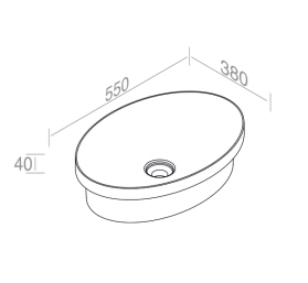 L657T0R0V5.100 Консольная раковина овальная A. e T. Italia IN-OUT Белый глянцевый AeT ITALIA - Вид №1