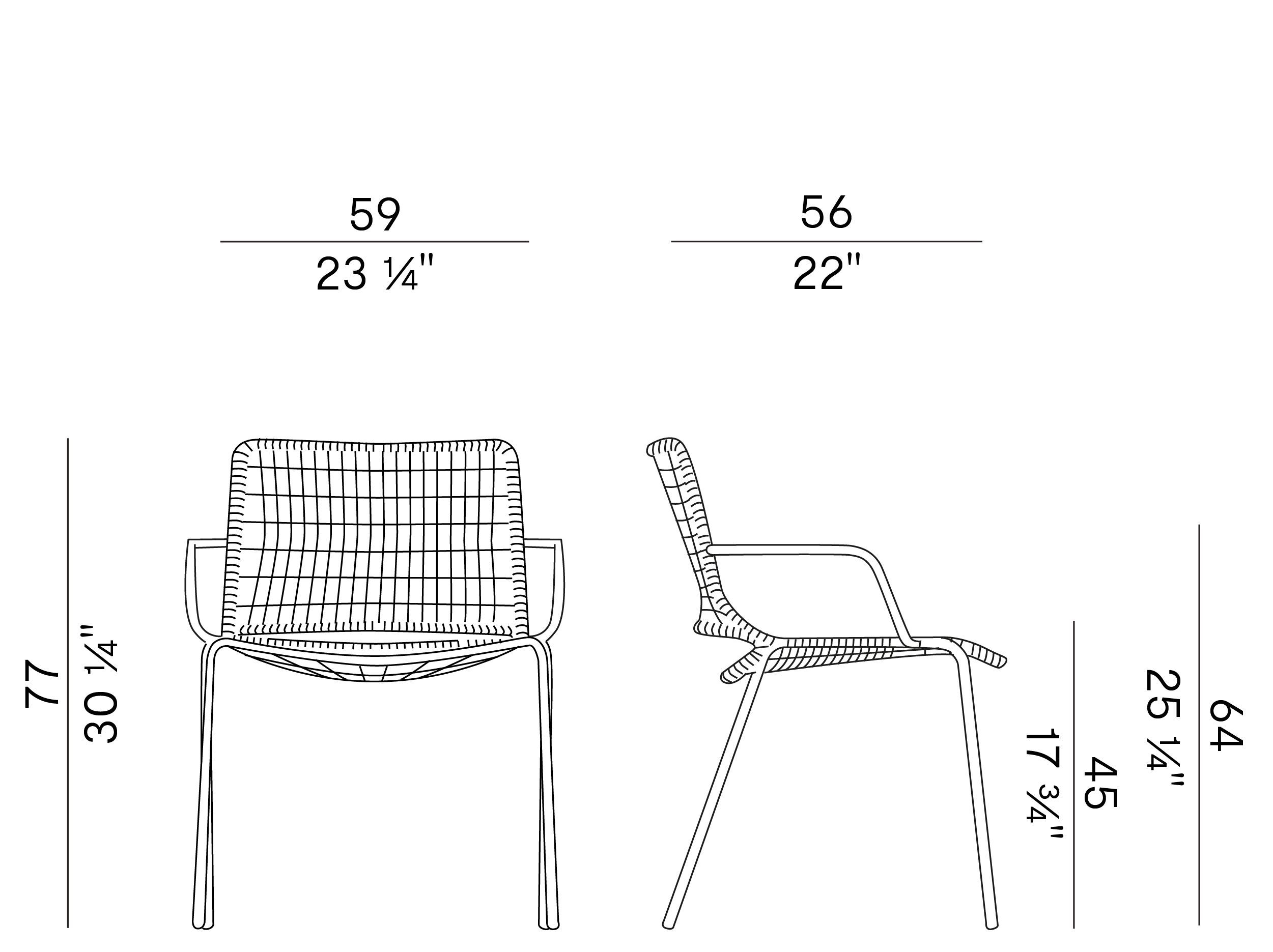 Веревочный садовый стул с подлокотниками Potocco Egao ARCH-00104424 - Вид №3