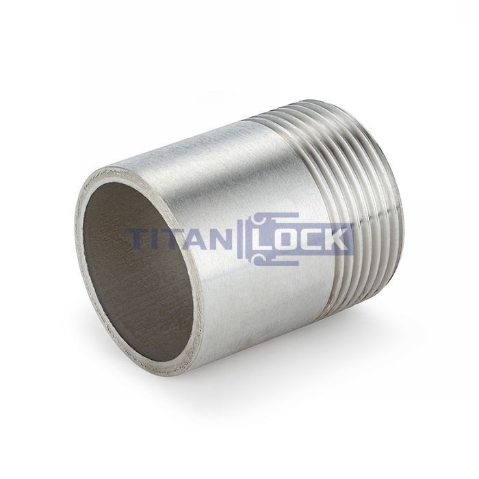 Ниппель приварной нержавеющий (полусгон), нар. резьба, DN6, TL6HRT TITAN LOCK 