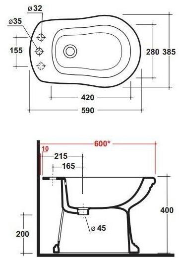 Imp210101 Биде напольное IMPERO Olympia Ceramica - Вид №12