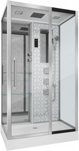 Душевая кабина NG-7713WR (820x1200х2150) низкий поддон стенки БЕЛЫЕ