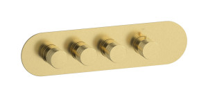 External part of thermostatic 3 ways, round plate, horizontal, Vinile handle WE ARE IB eua322isnvn Brushed Pale Gold Aqua