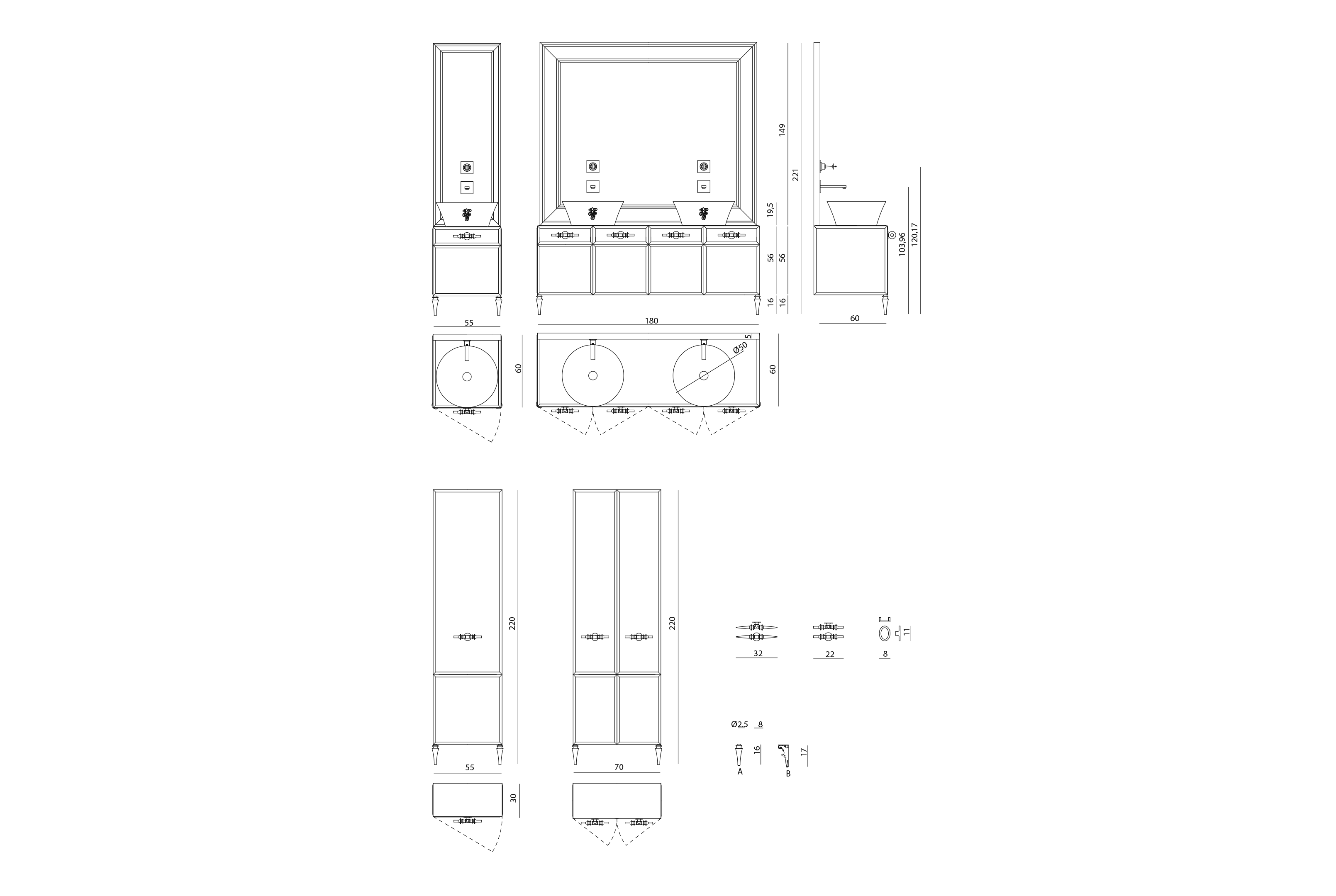 Marienbad Консольный умывальник с зеркалом Visionnaire  - Вид №9