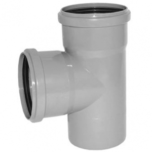 Тройник канализационный ПВХ Д110х110мм 90 градусов Политек 6278 - Вид №1