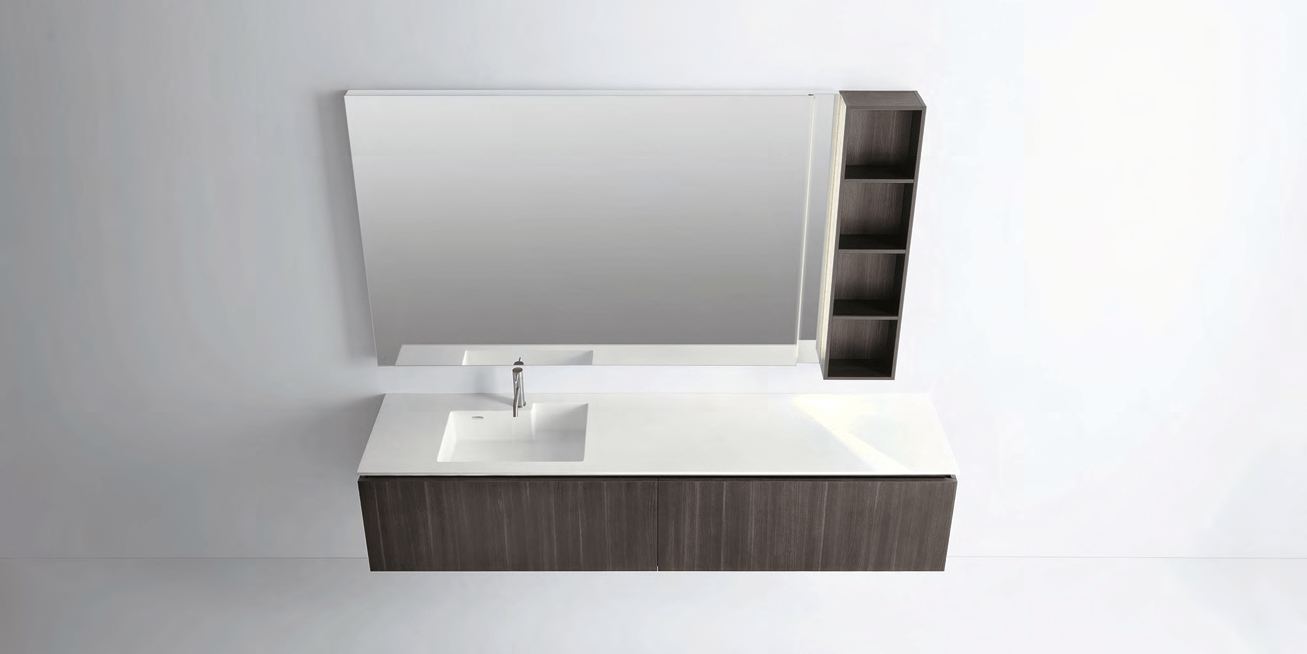 Комбинация ванной комнаты S107 в отделке INFINITY Milltek/Venato Tabacco MILLDUE SINTESI SINTESI107 - Вид №1