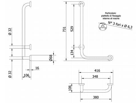 Угловая ручка с sx-стойкой Thermomat Soft ARCH-00032241 - Вид №2