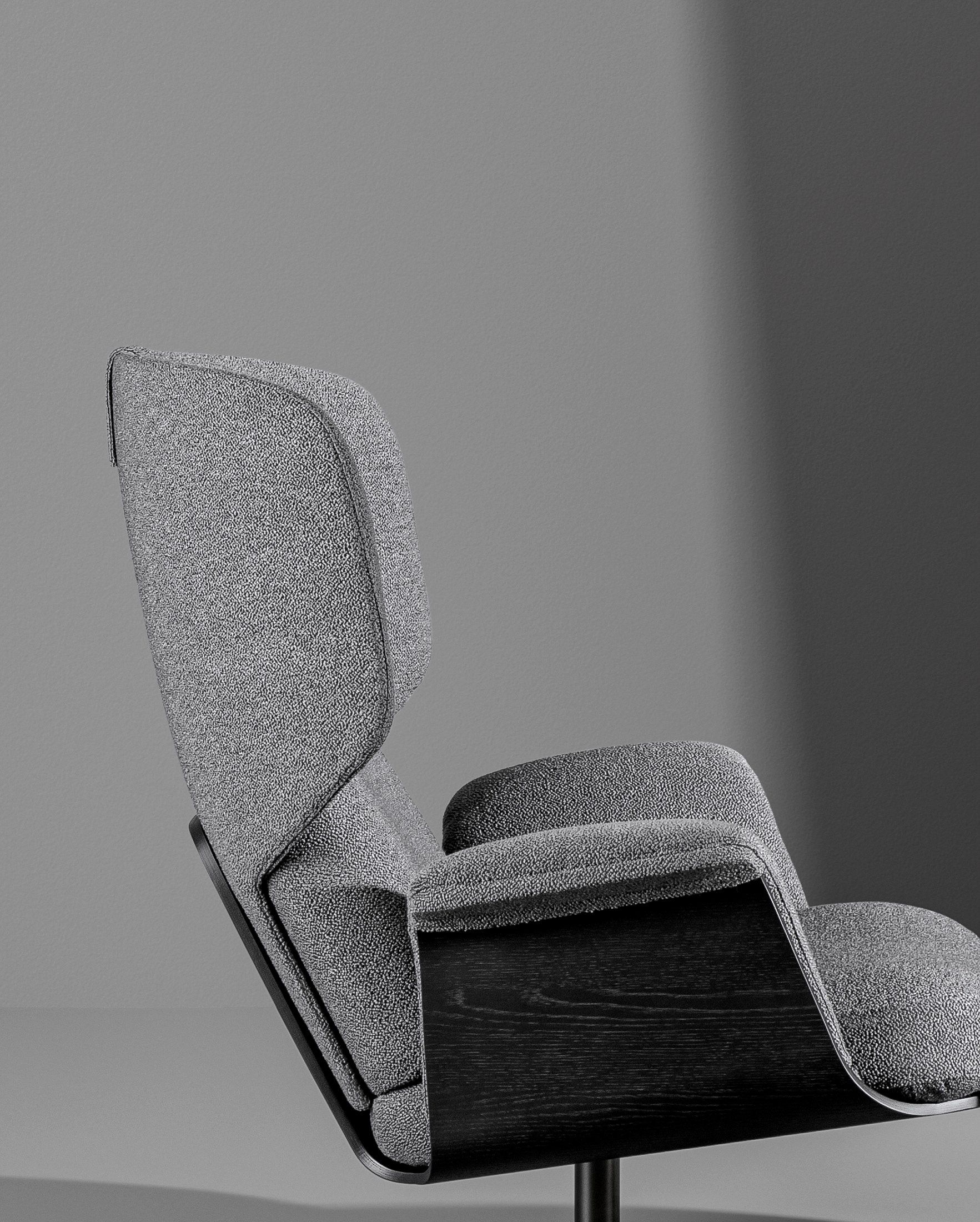 Тканевое вращающееся кресло с подставкой для ног BONALDO Olos ARCH-00073493 - Вид №2