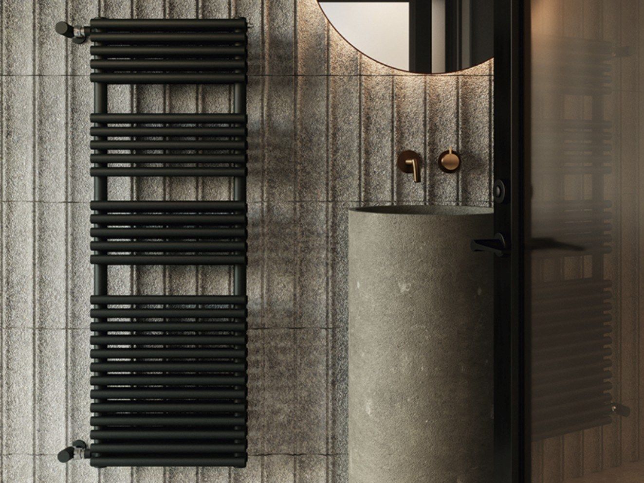 Настенный стальной вертикальный полотенцесушитель Tubes основы ARCH-00113997